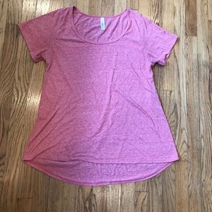 Large Solid Pink Lularoe Classic Tee
